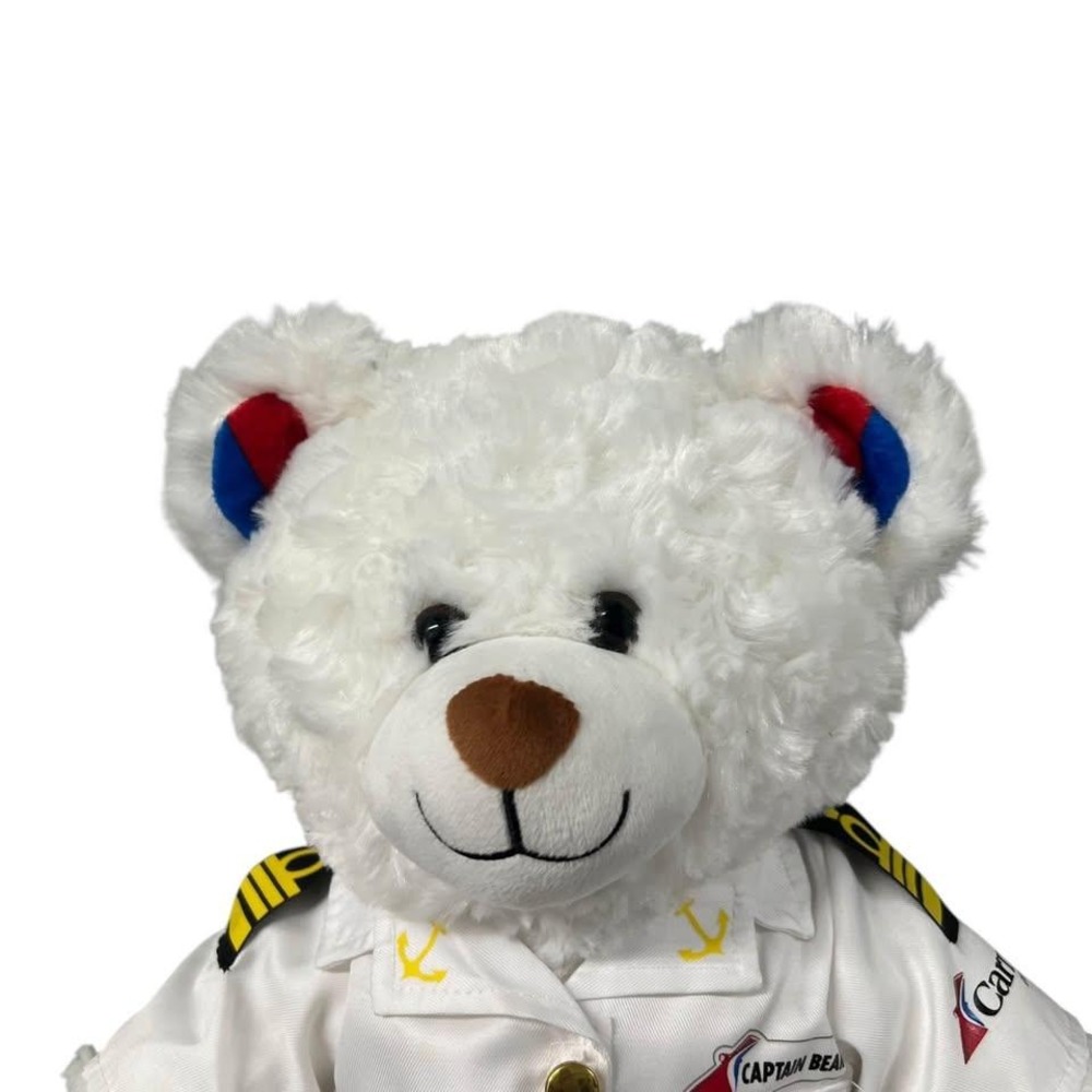 Build-A-Bear Exclusive Carnival Cruise Line White Bear Plush In Captains Uniform - Picture 3 of 6